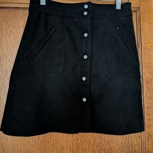HYFVE Black A-Line Skirt with Button Detail